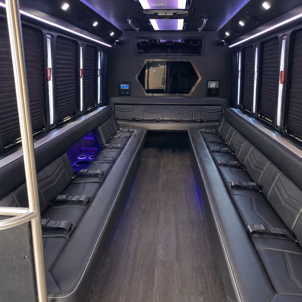 palm beach gardens 18 passenger party bus interior