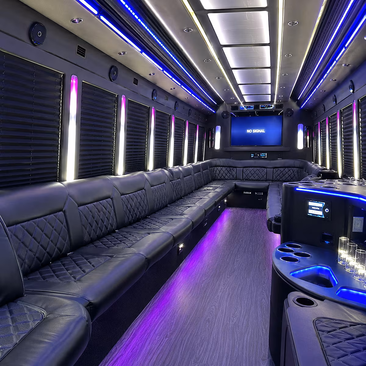 palm beach gardens 30 passenger party bus inside
