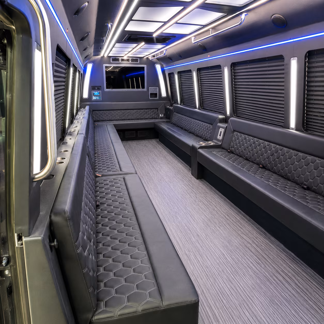 palm beach gardens 40 passenger party bus interior