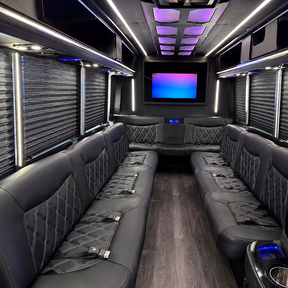 palm beach gardens party bus rental interior